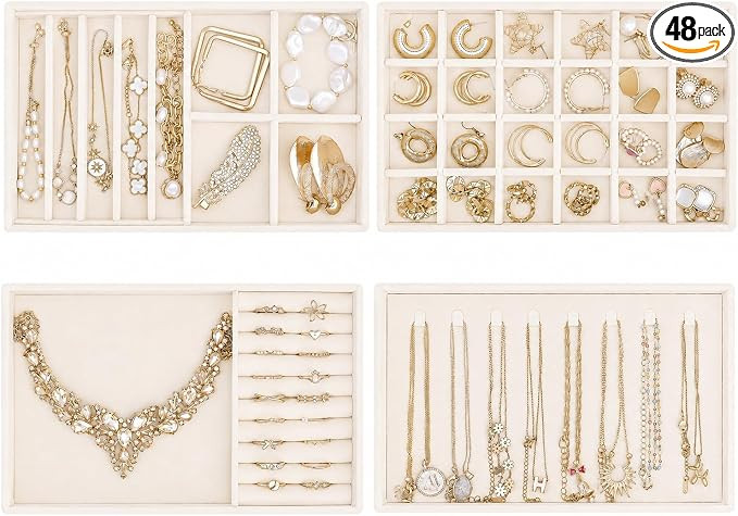 ProCase Stackable Jewelry Organizer Trays for Drawers, Jewelry Drawer Inserts Container Display C... | Amazon (US)