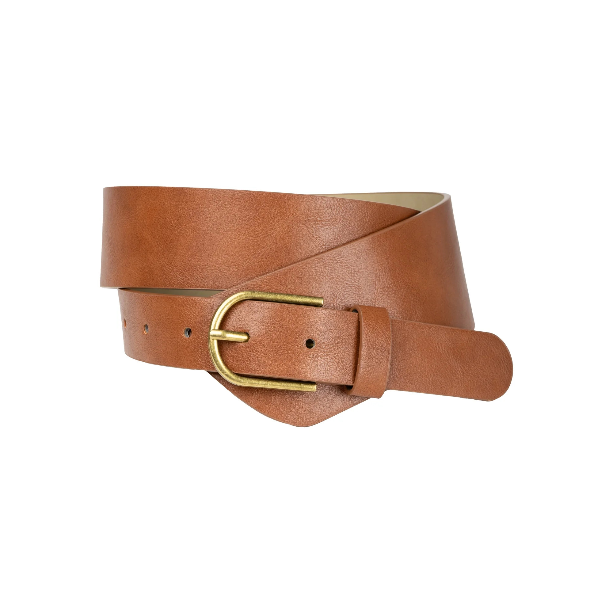 No Boundaries Women's & Women's Plus Off Waist Belt, Cognac | Walmart (US)
