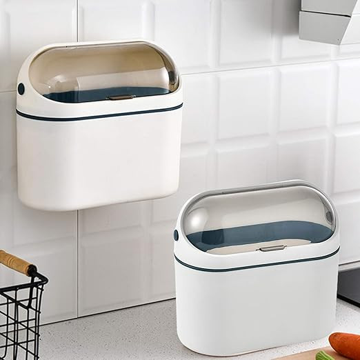 LALASTAR Desktop Trash Can with Lid, Mini Trash Can for Desk, Small Office Countertop Garbage Can... | Amazon (US)