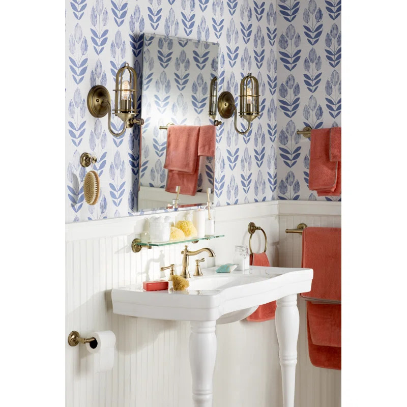 Ladwig Scandinavian Block Tulip Floral 33' x 20.5" Wallpaper Roll: design | Wayfair North America