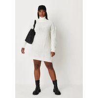 Plus Size White Turtle Neck Sweater Dress | Missguided (US & CA)