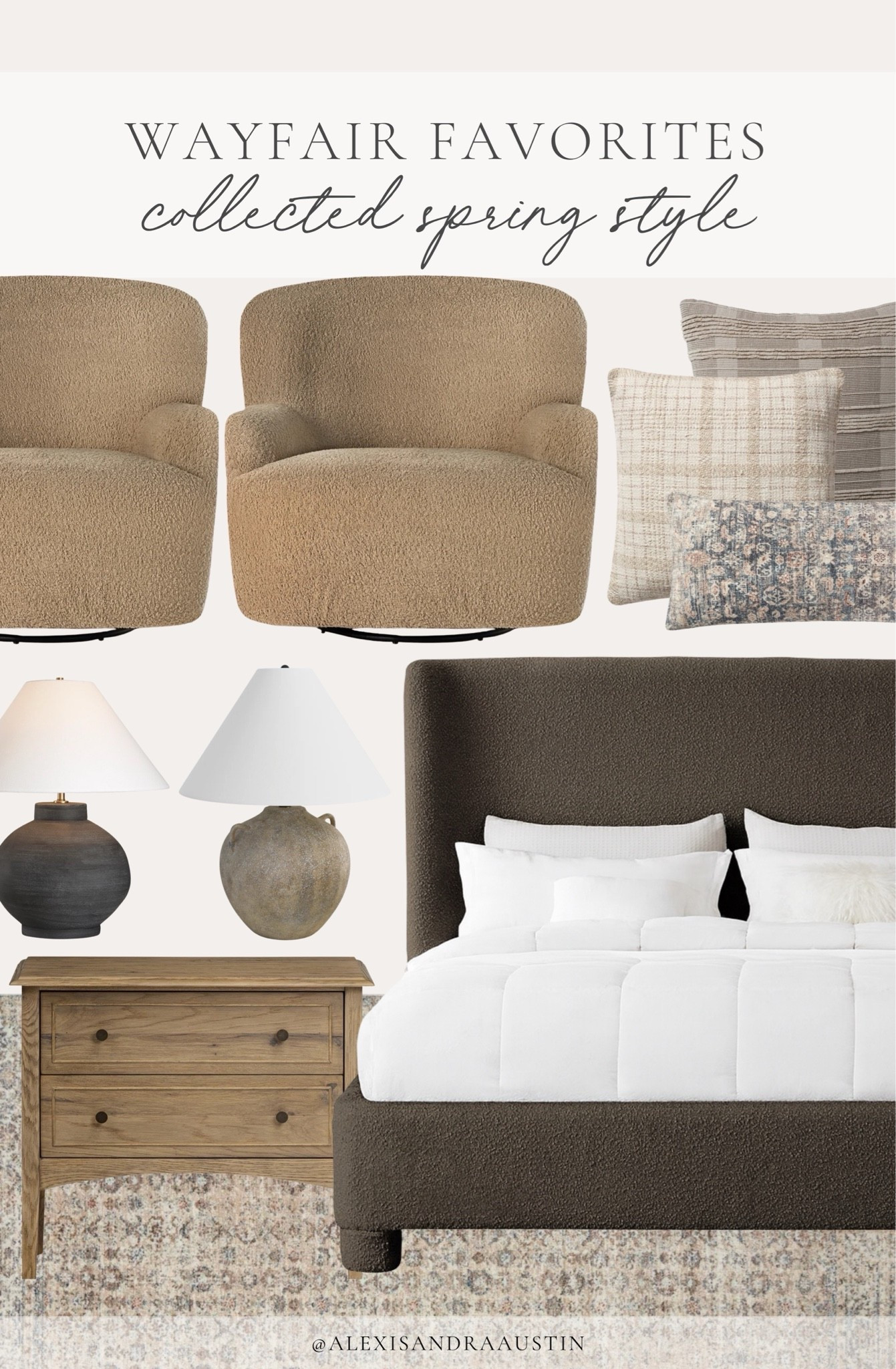 Refreshing your home for has never been easier with some of my favorite @wayfair finds! From furniture staples like my neutral, oversized swivel chairs, to collected pieces to add an elevated look to any room — find the perfect addition to curate your home this season.

#Wayfair #Wayfairpartner #ad

Home finds, neutral home inspo, furniture favorites, spring refresh, neutral wood tones, accent chair, vintage style area rug, upholstered bed frame, nightstand details, cozy throw pillow, table lamp, bedroom refresh, living room refresh, Wayfair home, spring favorites, shop the look!

#LTKSeasonal #LTKHome #LTKSaleAlert