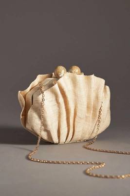 POOLSIDE Origami Scallop Straw Clutch | Anthropologie (US)