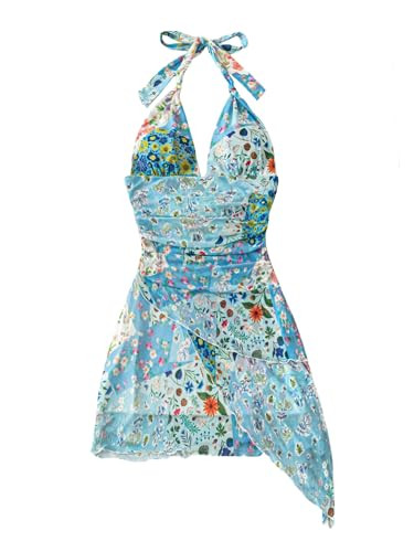 Amazon.com: BEAUDRM Women's Summer Mini Dress Backless Vacation Beach Sundresses Boho Going Out D... | Amazon (US)