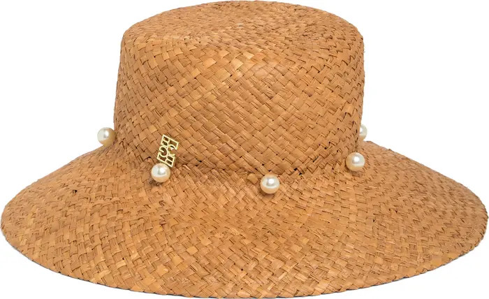 Imitation Pearl Raffia Fedora | Nordstrom Rack
