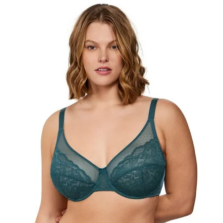 HSIA Plus Size Bras for Women Full Coverage Back Fat Underwire Unlined Bras Balsam Blue 46C | Walmart (US)