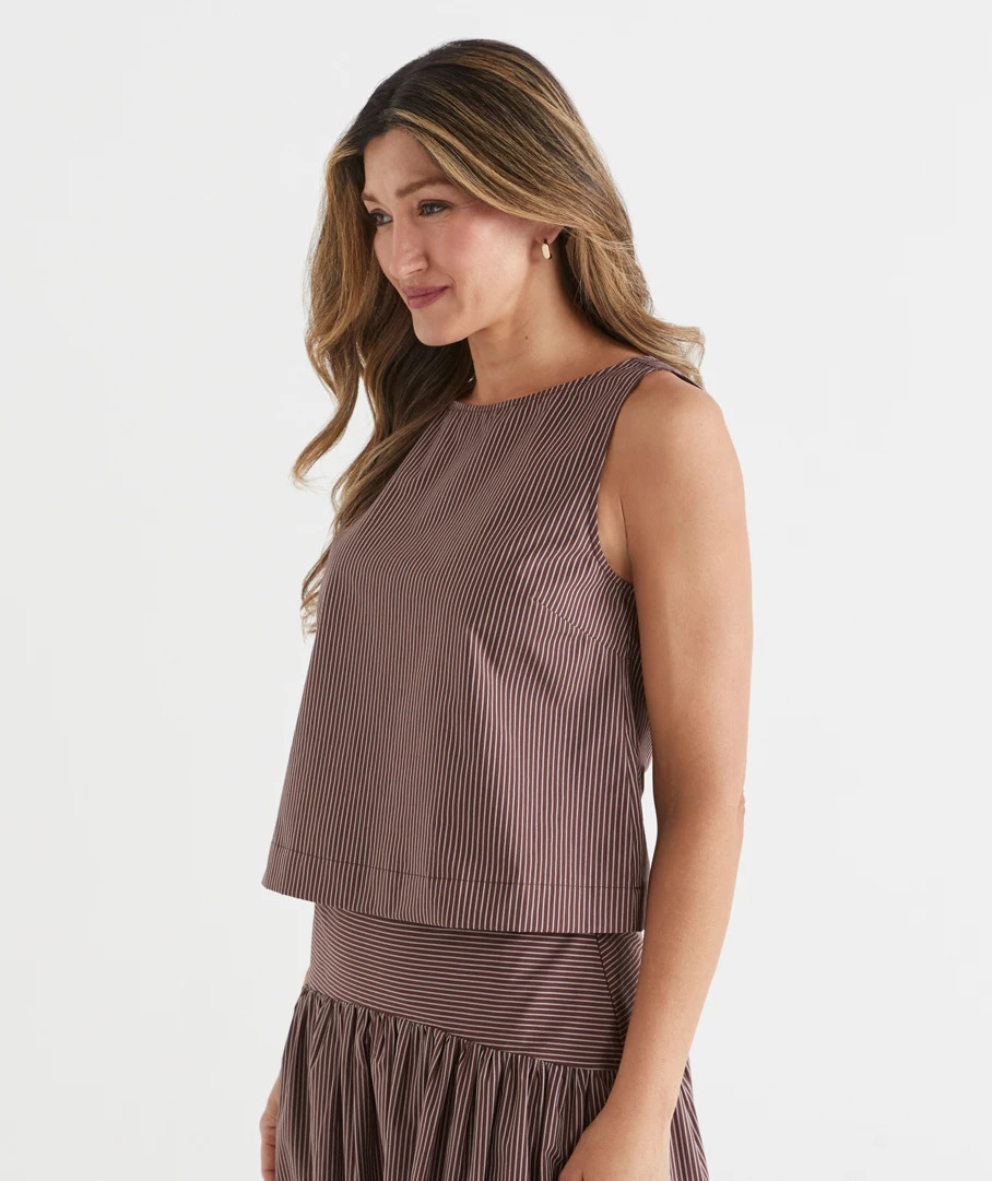 AUS COTTON STRIPE SHELL TOP | Sussan