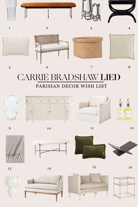 Parisian inspired home decor picks and what I have my eye on - full list and links at CarrieBradshawLied.com

#LTKhome