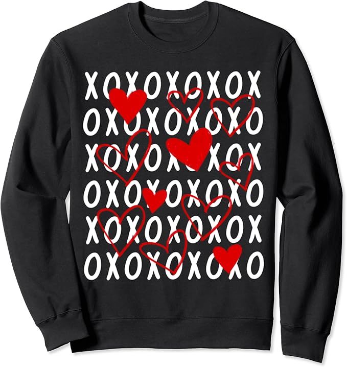 XOXO - Valentine's Day Design with Hearts Sweatshirt | Amazon (US)