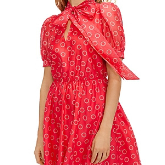 Ted Baker Tie Neck Circle Print Mini Dress-Women | Poshmark