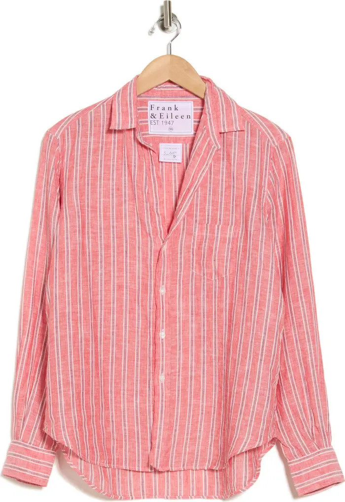 Stripe Relaxed Cotton Button-Up Shirt | Nordstrom Rack