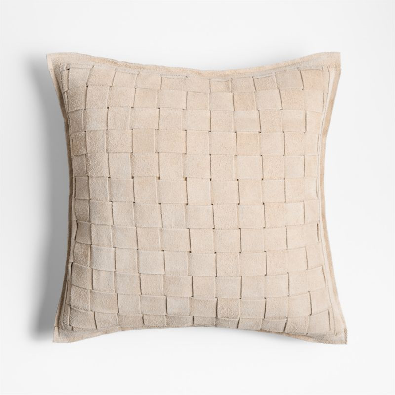 Hyde Woven Suede 20"x20" Cream Throw Pillow Cover + Reviews | Crate & Barrel | Crate & Barrel