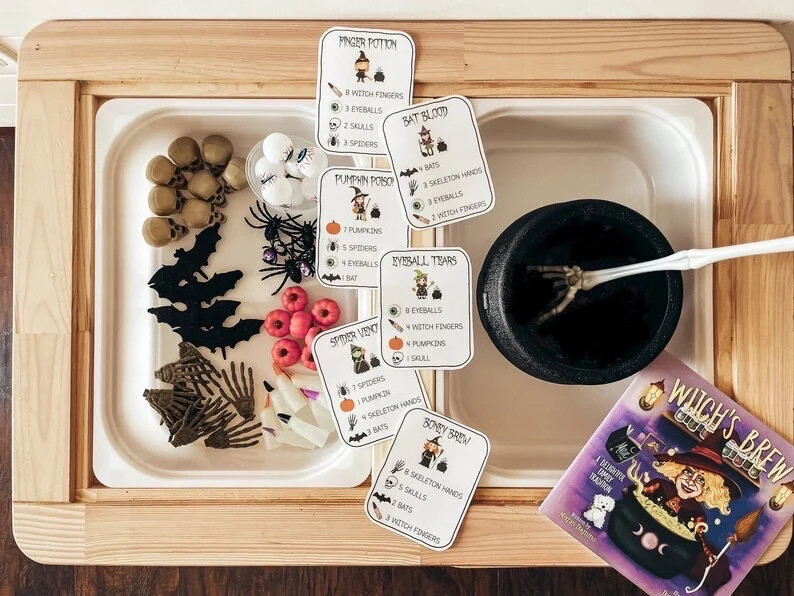 Witch Brew Cards, Halloween, Sensory Bin, Toddler, Spooky, Fall Fun - Etsy Canada | Etsy (US)