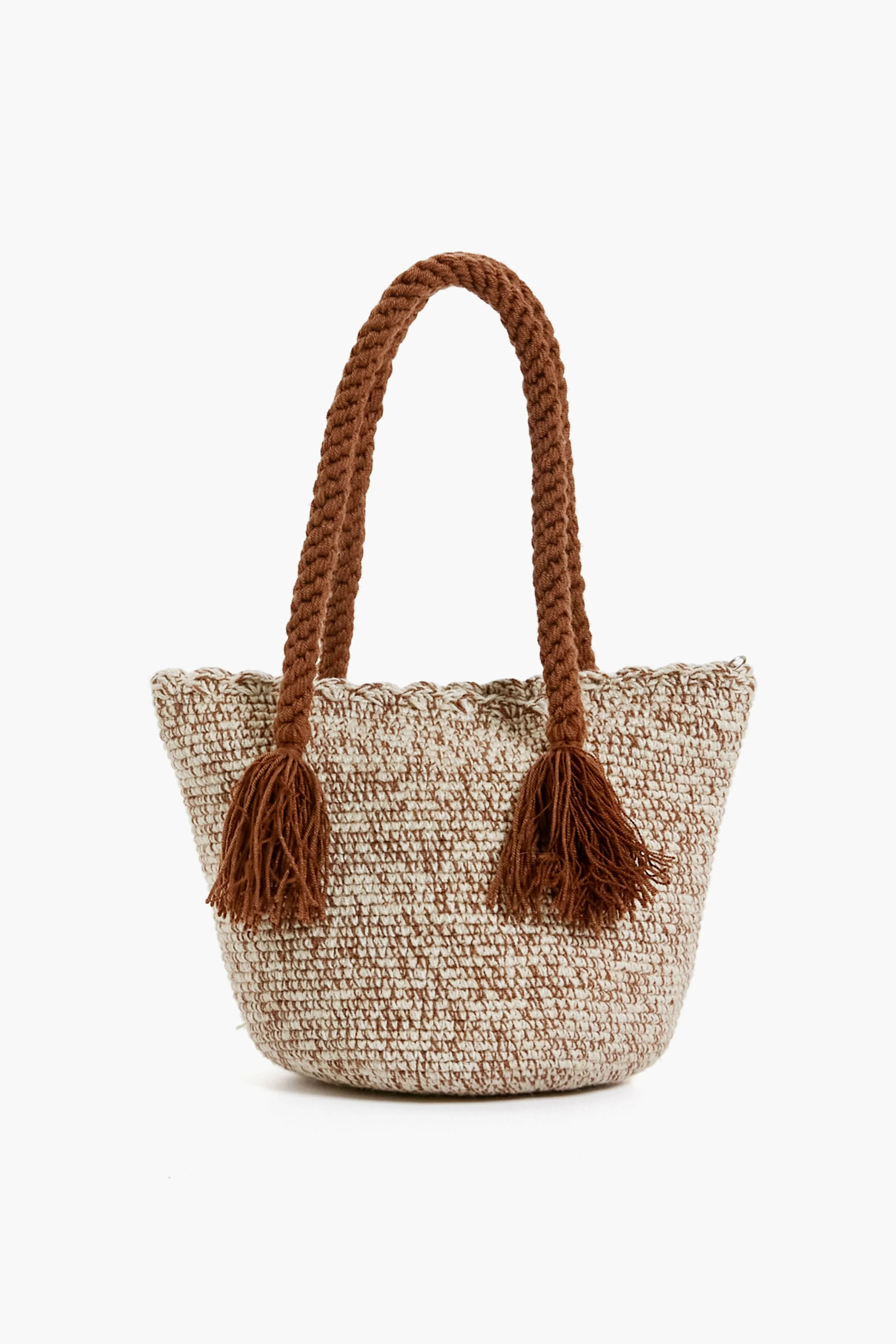 Brown Stripe Mini Tassel Bag | Tuckernuck (US)