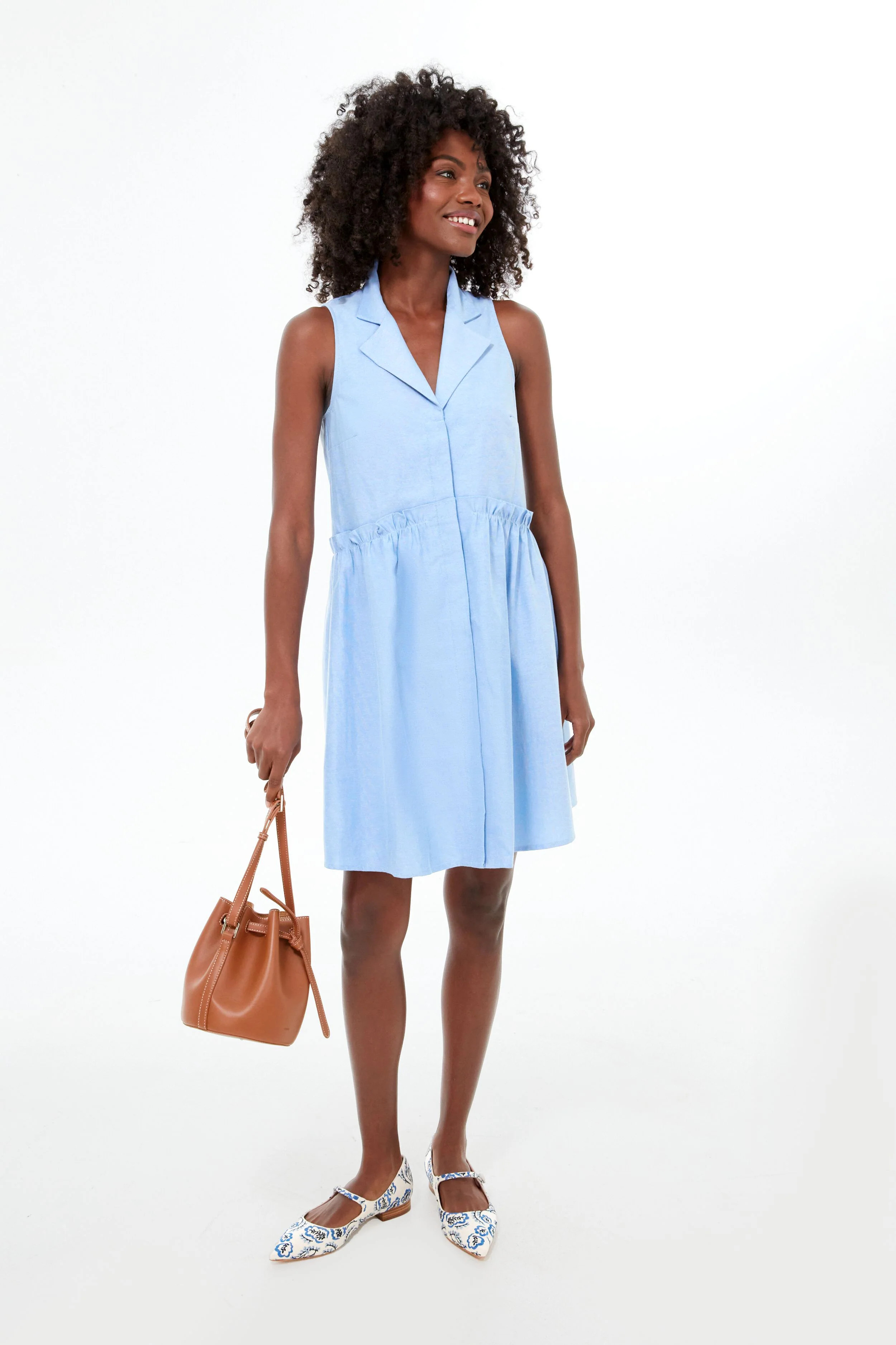 Oxford Blue Sleeveless Royal Shirt Dress | Tuckernuck (US)