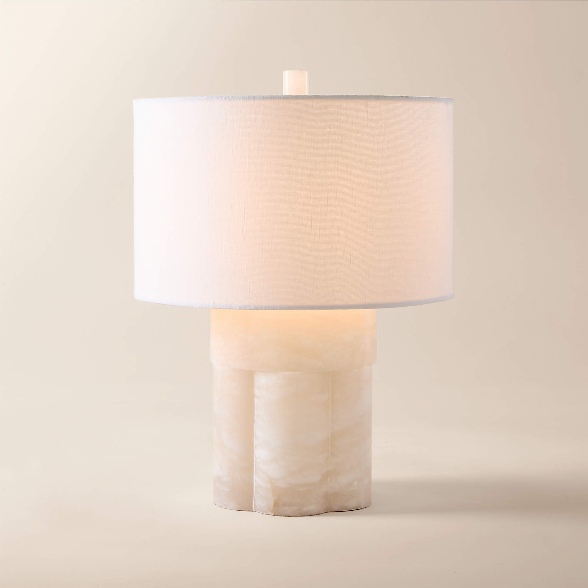 Walden White Alabaster Table Lamp Short + Reviews | CB2 | CB2