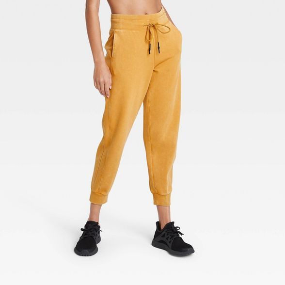 Women's Mid-Rise French Terry Acid Wash Jogger Pants with Side Panel - JoyLab™ | Target
