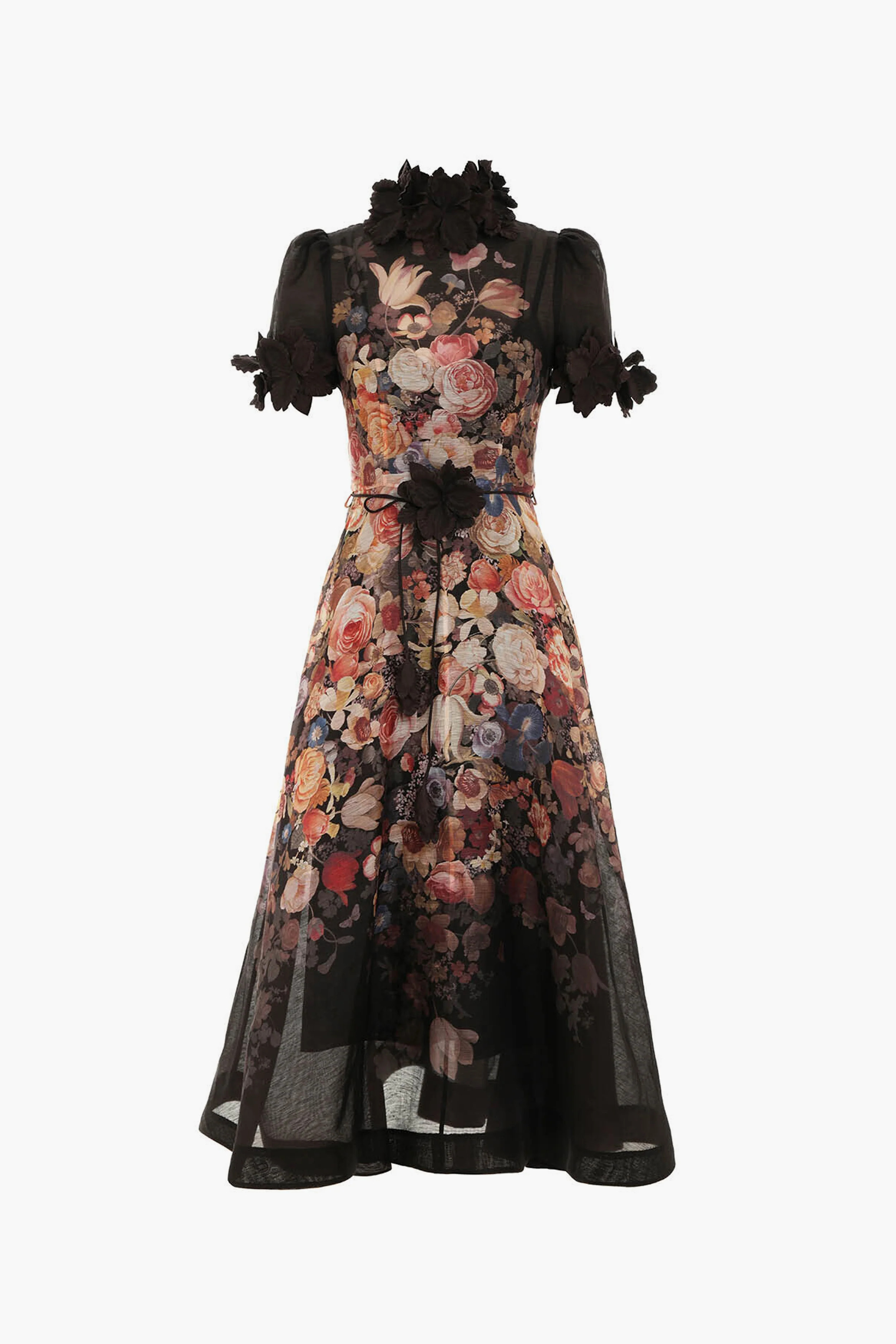 Morisot Black Print Luminosity Liftoff Flower Midi Dress | Tuckernuck (US)