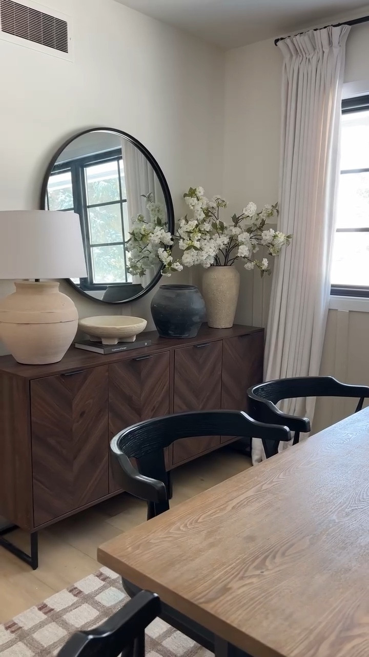 Simple sideboard decor in the dining nook ✨ 
My exact bowl is old but I linked something similar. The large ceramic vase is a newer find and it’s gorgeous, a new fav!

#LTKHome #LTKSaleAlert