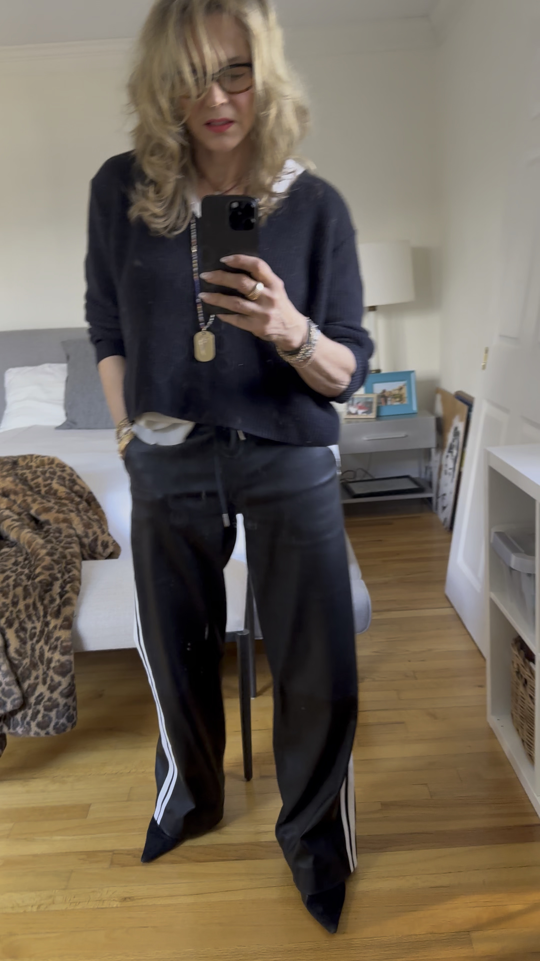 Happy New Year! Wearing some fun leather track pants to start off the new year!

#WearYourClothes #EnjoyThem