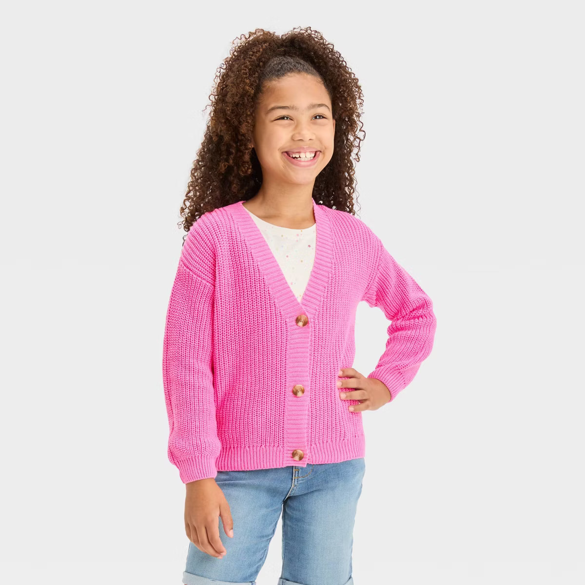 Girls' Button-Front Cardigan - Cat & Jack™ | Target