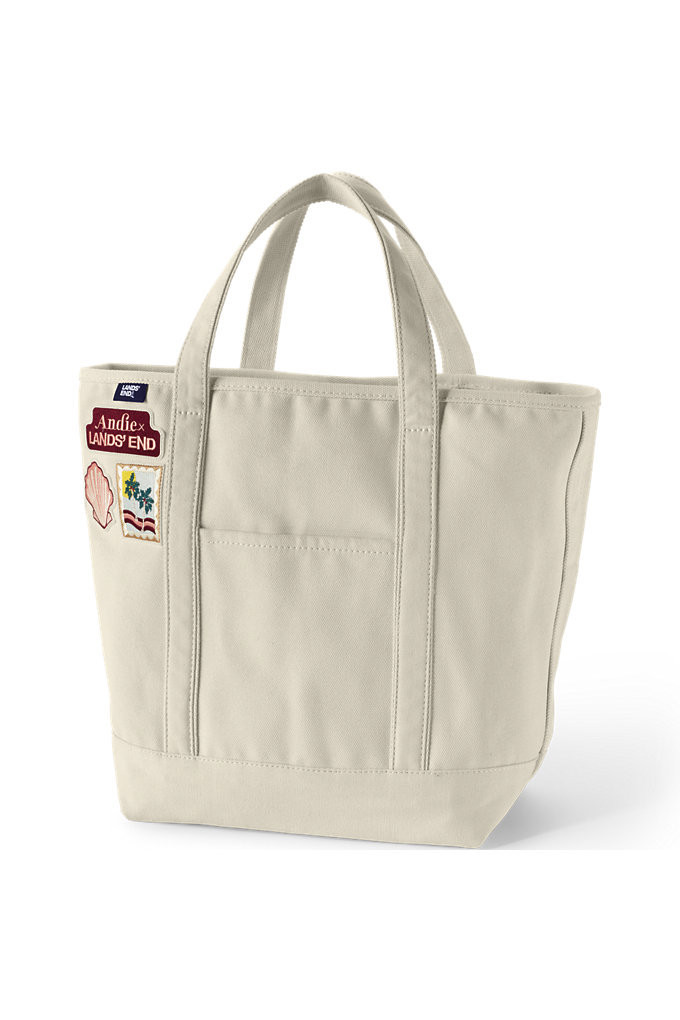 Andie x Lands' End Canvas Patch Tote - Ivory | Lands' End (US)