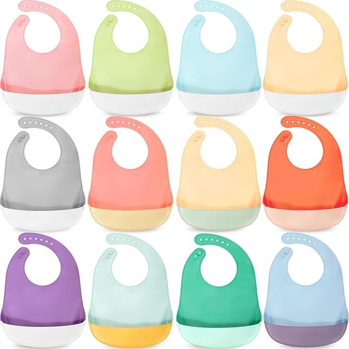 Mepase Silicone Bibs Waterproof Silicone Baby Bibs Soft Adjustable Baby Feeding Unisex Kid Eating... | Amazon (US)