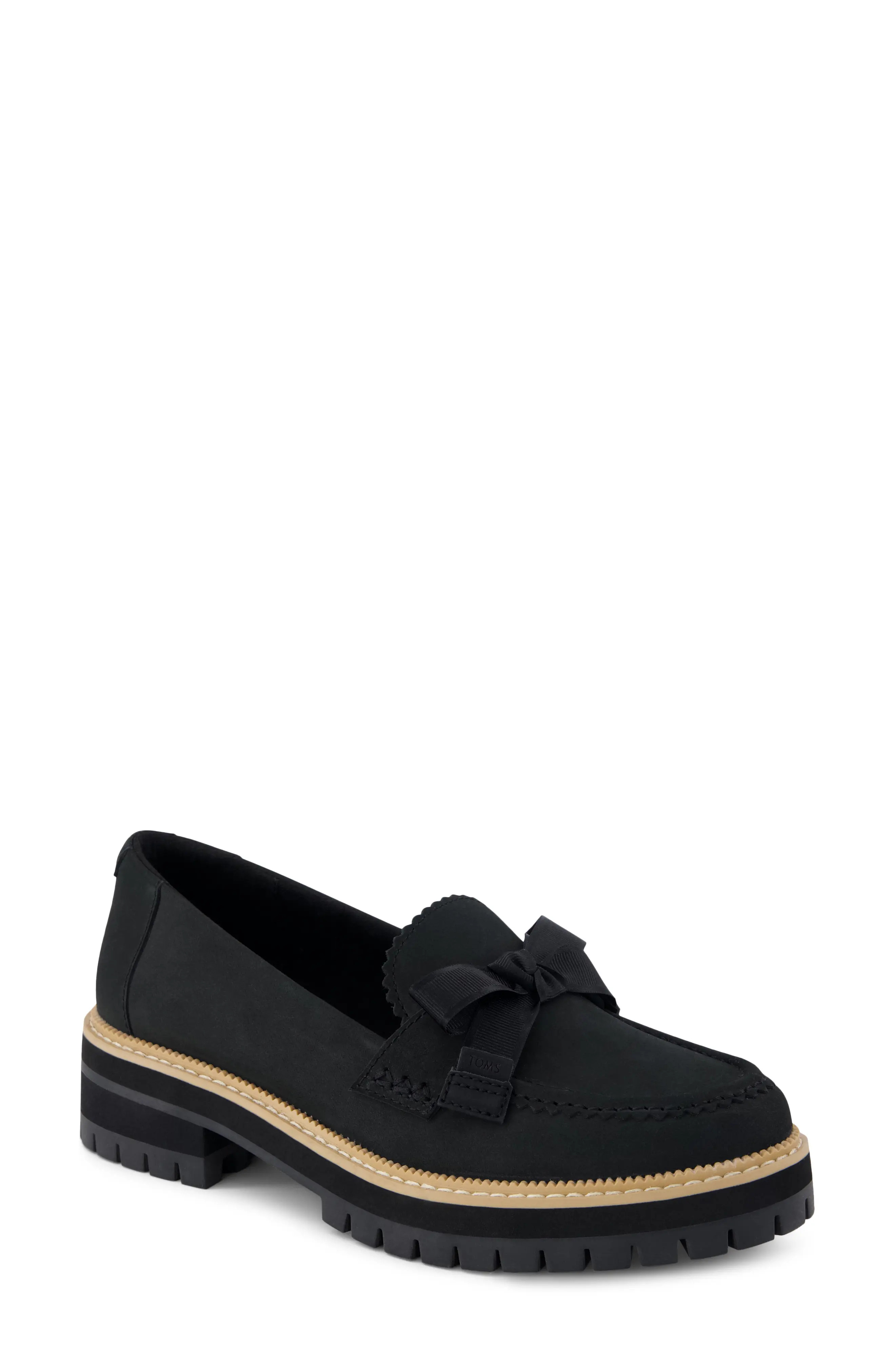 TOMS Cara Bow Platform Loafer in Dark Brown at Nordstrom, Size 10 | Nordstrom