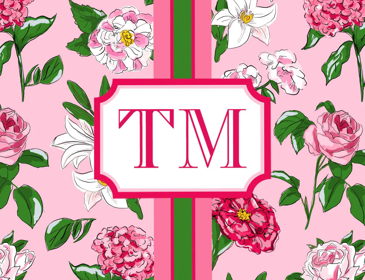 Flirty Floral Personalized Folded Note Cards | Taylor Beach Design