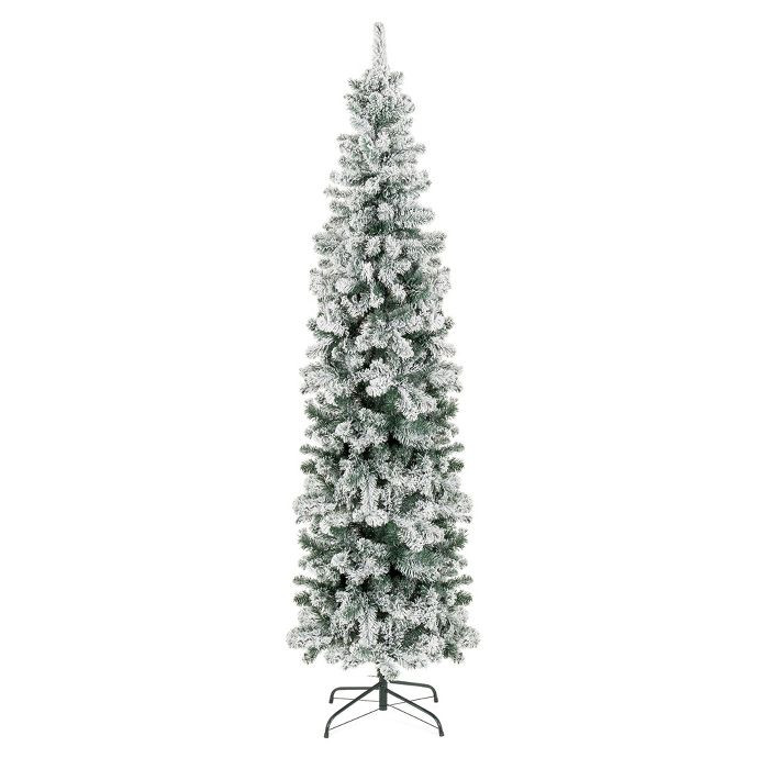 Best Choice Products Snow Flocked Artificial Pencil Christmas Tree Holiday Decoration w/ Metal St... | Target