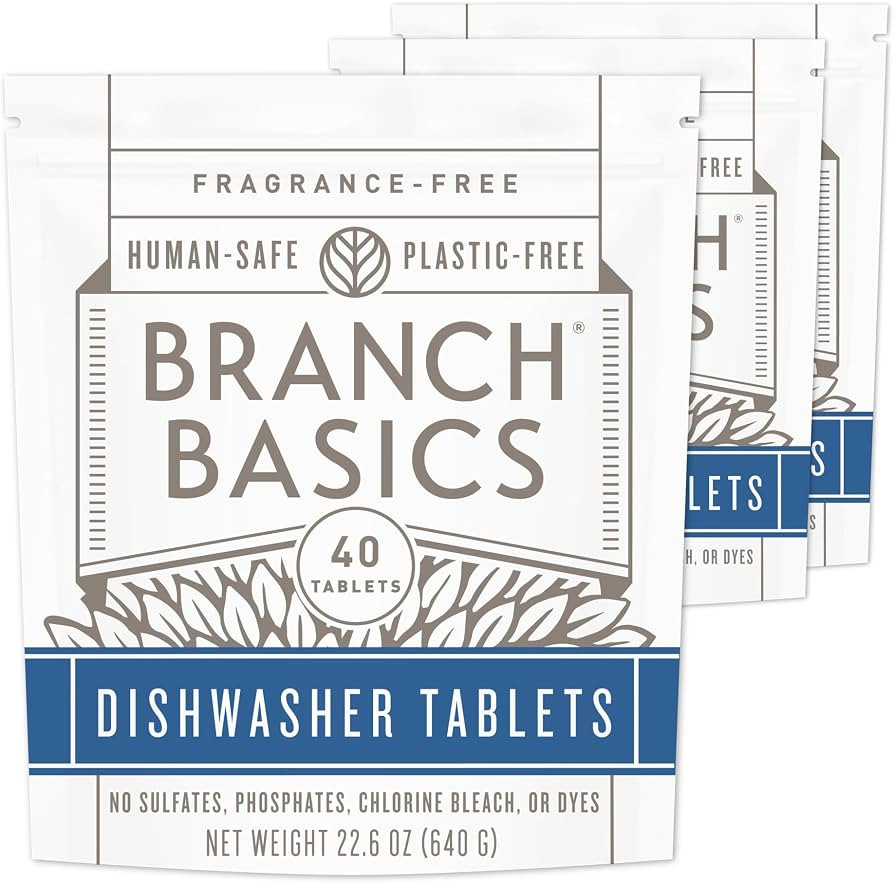 Branch Basics Dishwasher Tablets – 120 Ct | Plastic-Free, Fragrance-Free, Human-Safe | Delivers... | Amazon (US)