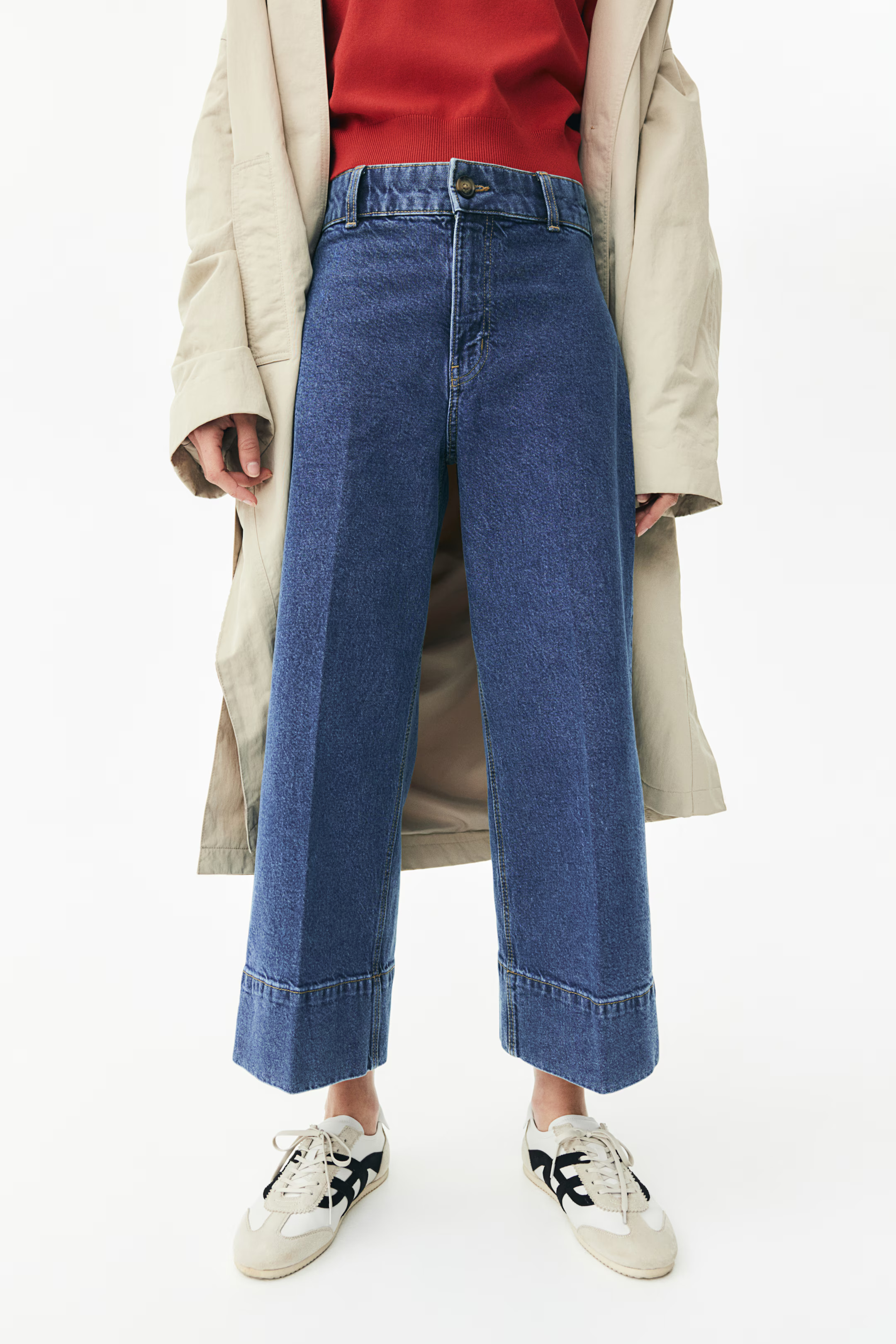 High Rise Wide Leg Cropped Jeans | H&M (US + CA)