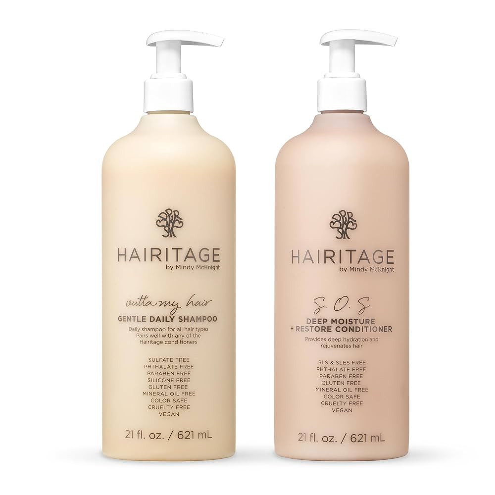 Hairitage Gentle Daily Moisture Shampoo and Conditioner Set - Split End + Bond Strengthening for ... | Amazon (US)