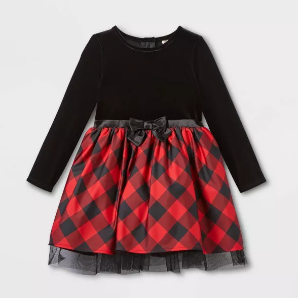 Target/Kids/Toddler Clothing/Toddler Girls' Clothing/Dresses & Rompers‎Toddler Girls' Plaid Vel... | Target