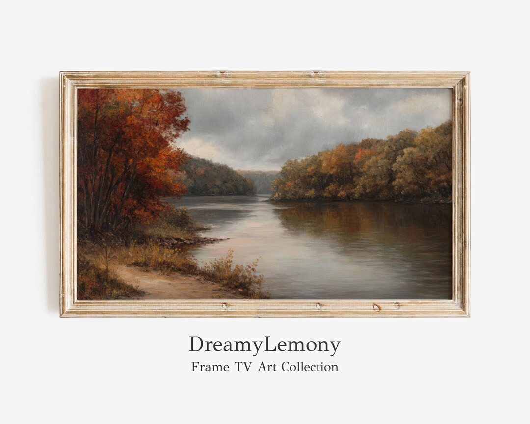 Fall Frame TV Art | Autumn Frame TV Art | Autumn Decor | Lake House TV Art | Lake Landscape Tv Ar... | Etsy (US)