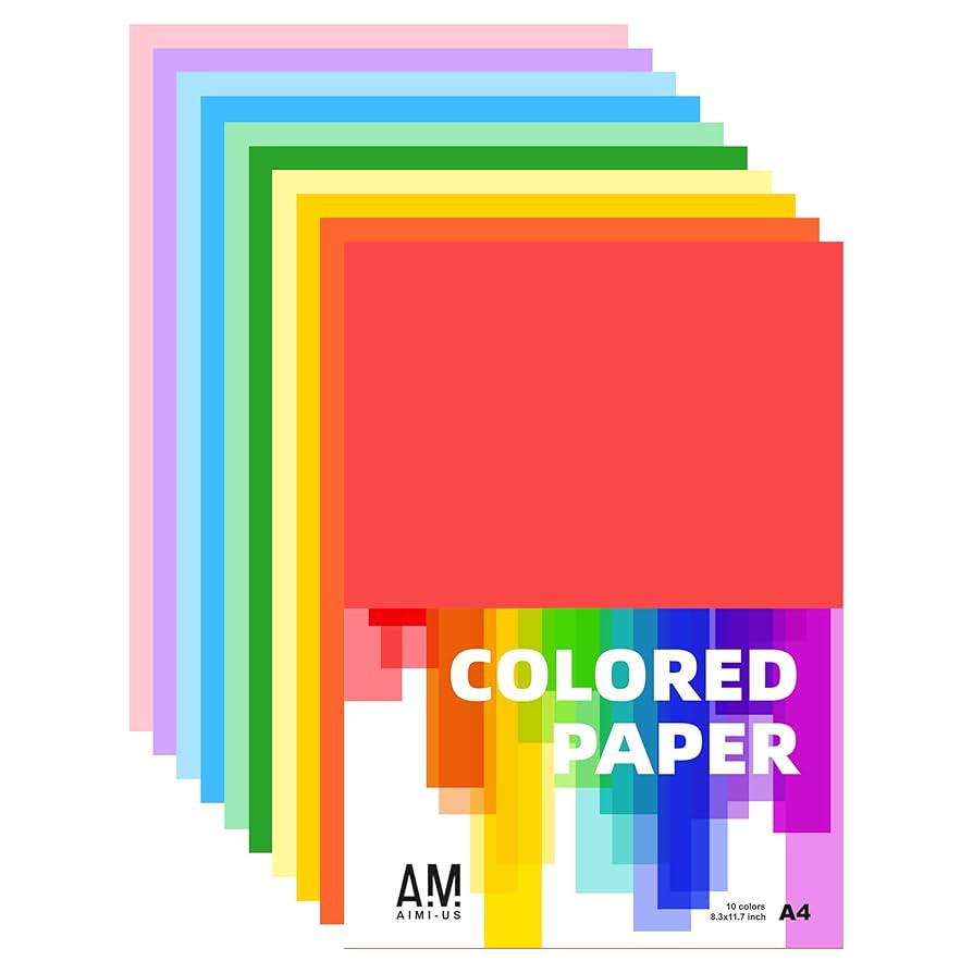 AIMI Assorted Colors Bulk for Kids School Supplies A4 Copy Paper Construction Paper Preschool Cla... | Amazon (US)