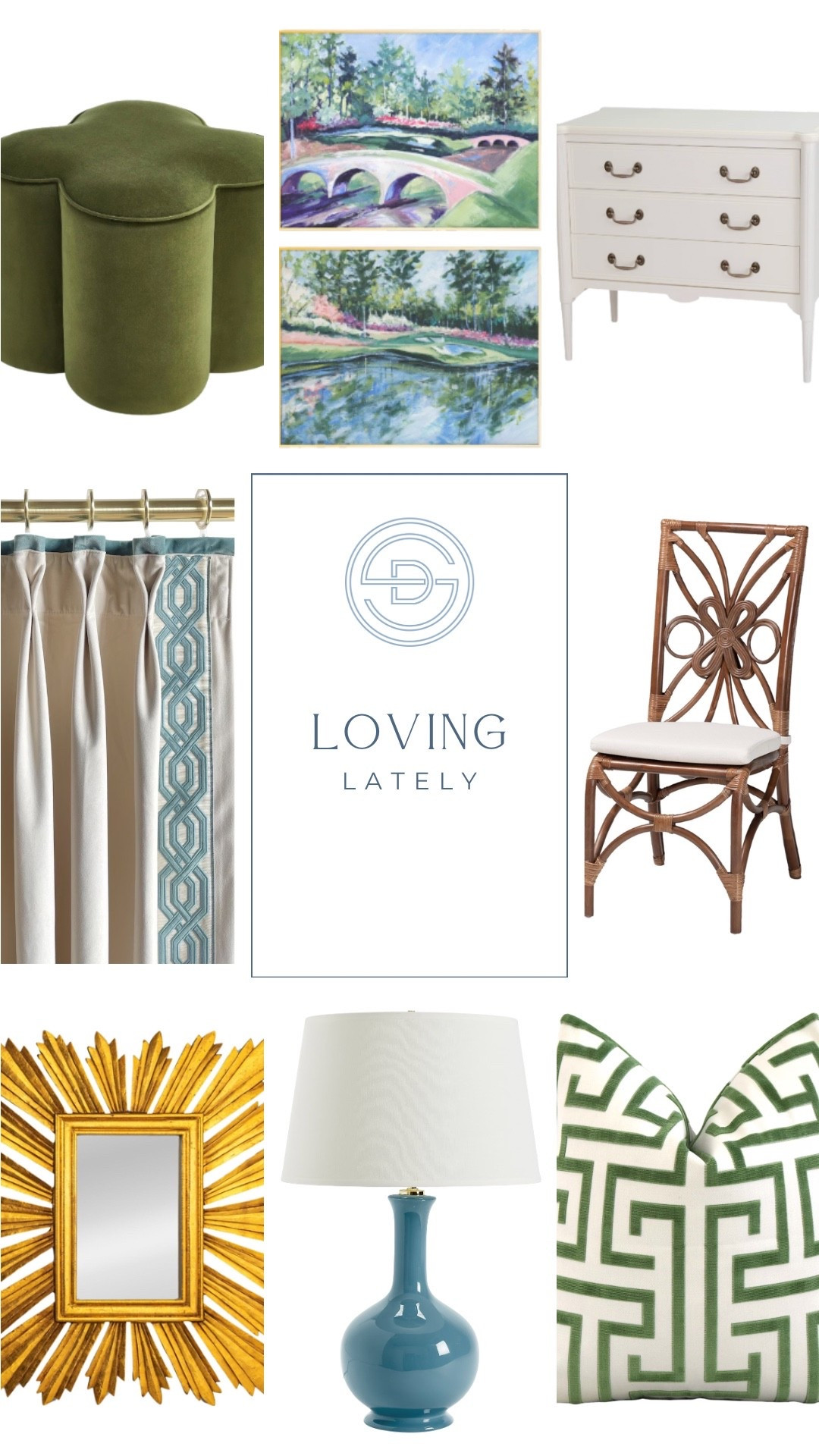 Loving these classic grandmillennial home decor finds! This Masters art is gorgeous and on sale! Loving the curtains with trim and the rattan dining chair. This rectangle starburst mirror would be a great statement piece. Adding a pop of green with this affordable ottoman stool and green throw pillow is a great way to complete a classic space! 

Classic home decor | preppy home | Grandmillennial home | Grandmillennial living room 

#LTKSaleAlert #LTKHome