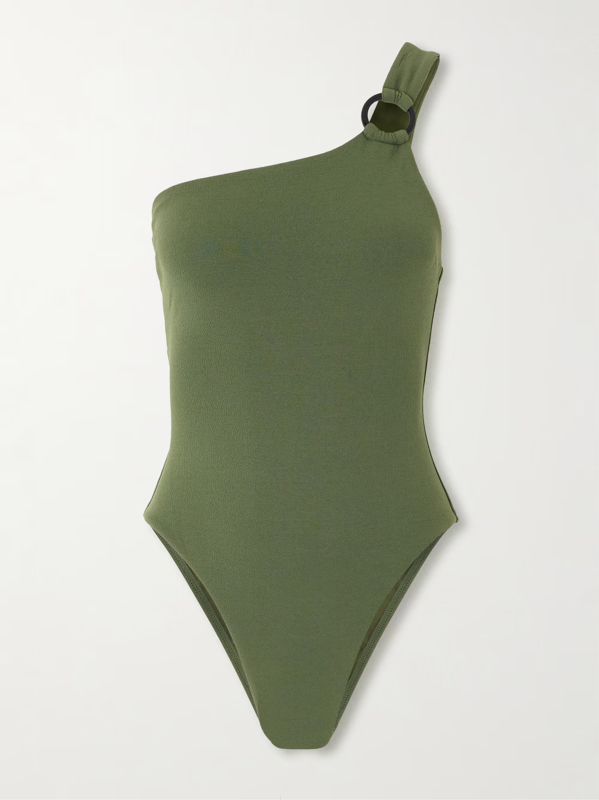 Ring one-shoulder embellished recycled-crepe swimsuit | NET-A-PORTER APAC