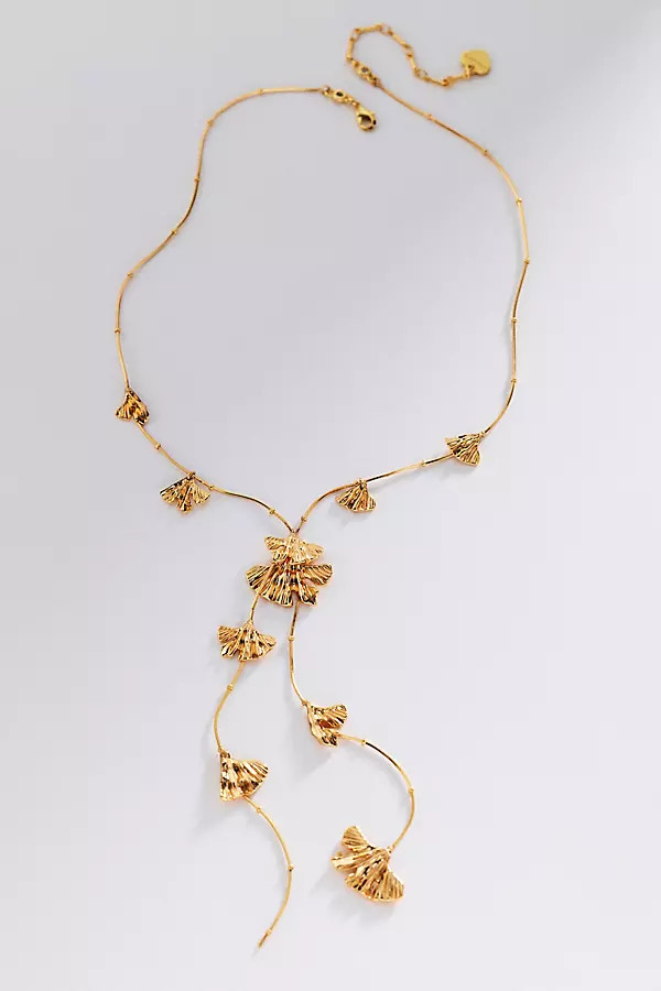 Fluttered Floral Lariat Necklace | Anthropologie (US)