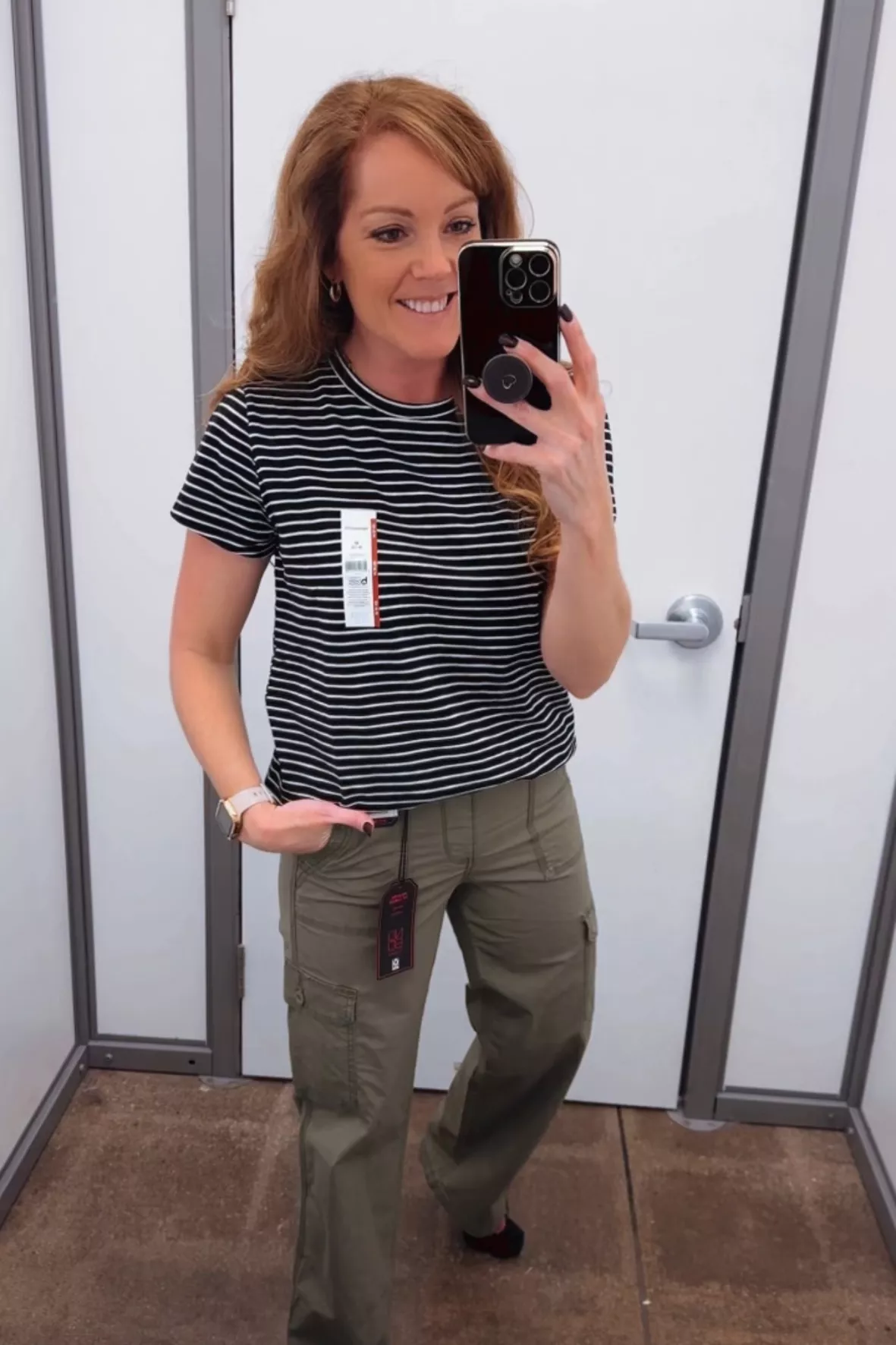 Time and Tru Gray Cargo Pants for Women