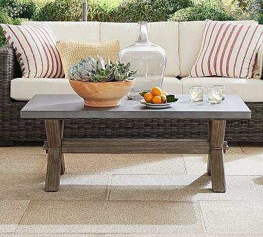 Abbott Concrete & FSC® Acacia Rectangular Coffee Table, Gray | Pottery Barn (US)