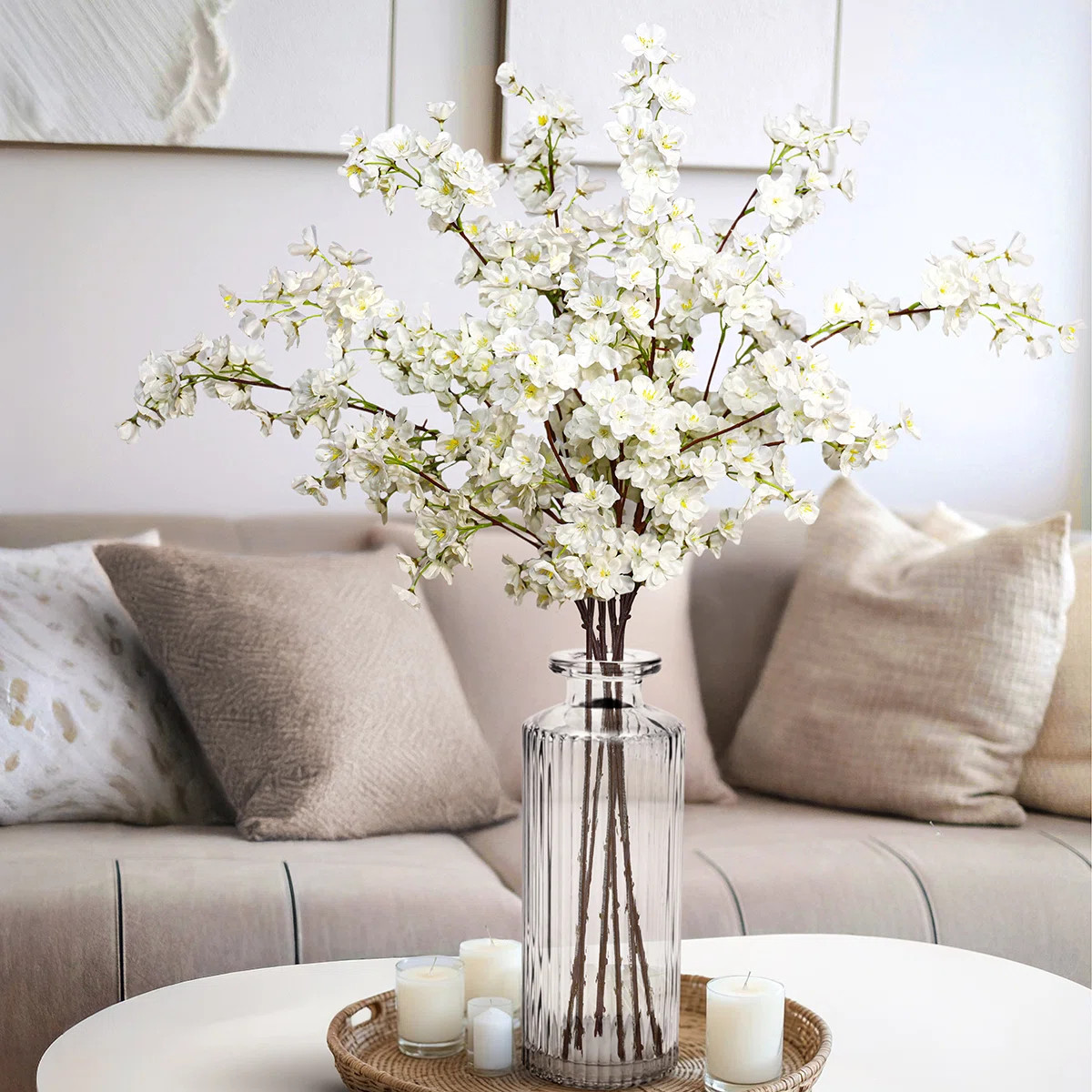 Fabric Cherry Blossom Arrangement (Set of 6) | Wayfair North America