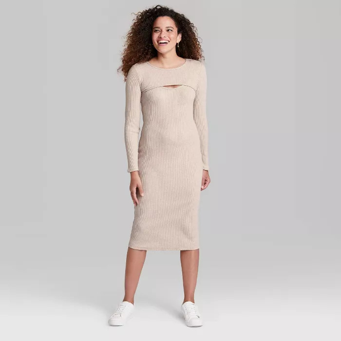 Women's Long Sleeve Bodycon Sweater Dress & Shrug Set - Wild Fable™ | Target