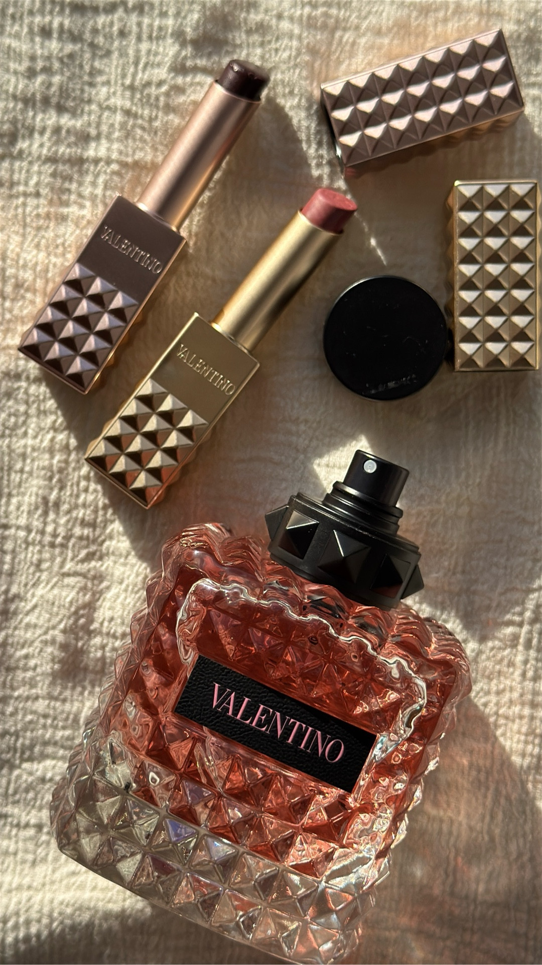PERFECT FALL COMBO by Valentino  
Spike Buttery Matte Lip Color in 123R - Spike a Pose
Spike Disco Balm in 199A - Bold Brown
Born in Roma Donna

#LTKBeauty
