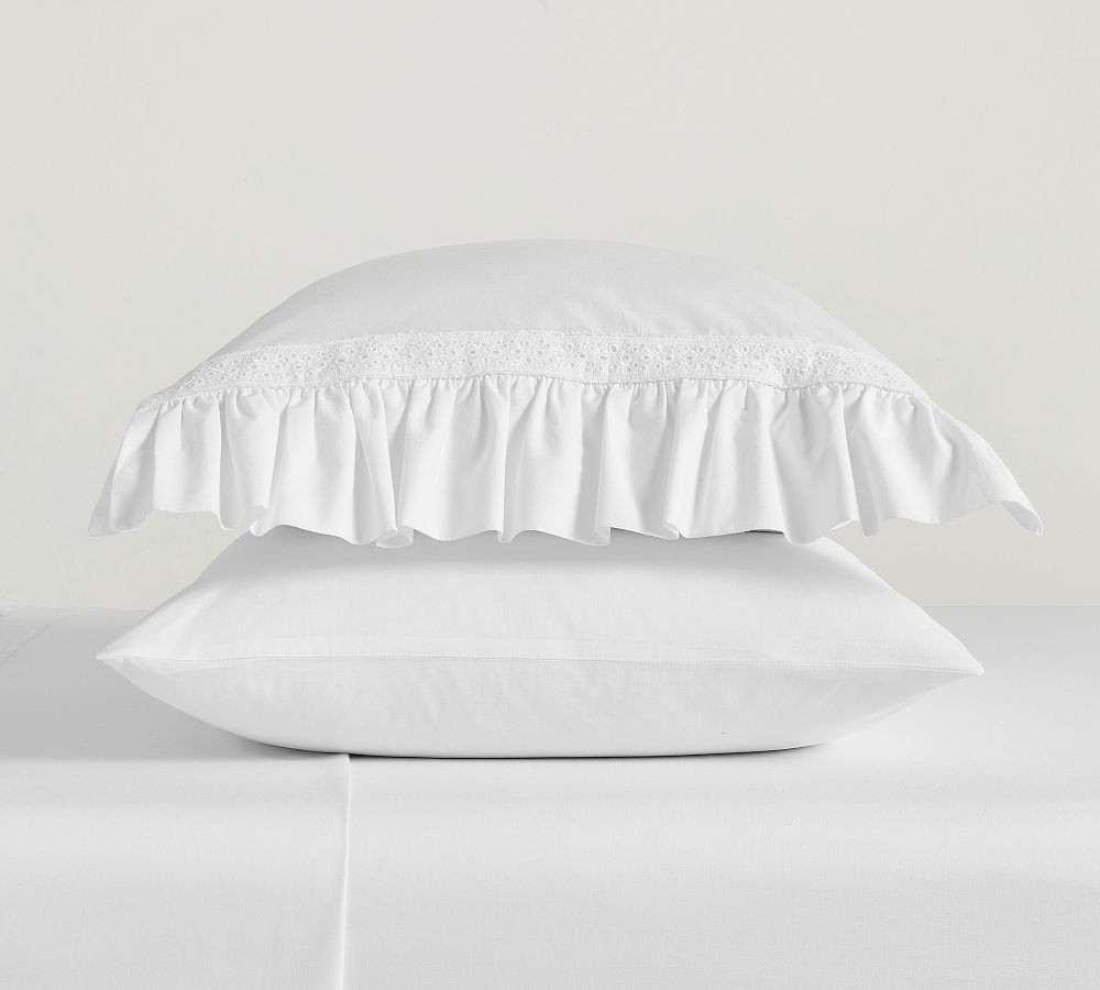 LoveShackFancy Ruffle Crochet Pillowcases - Set of 2 | Pottery Barn (US)