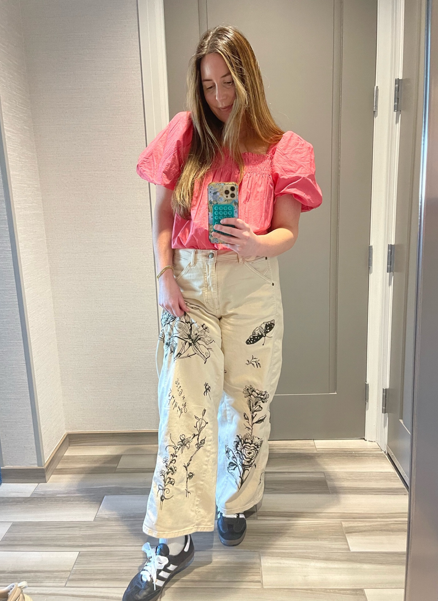 After hiking in Muir Woods, we grabbed lunch at In N Out, then headed back to the room to shower and change before wine tasting at Kunde in Sonoma (recommend for ambiance and experience), then dinner & drinks at The Girl & the Fig in Sonoma Square. I have been getting so many compliments on the embroidery of these pants (everyone asks if they’re handmade) and I’m obsessed with these shoe laces to give my Sambas a girlie vibe 🎀💓🌸 date night 

#LTKStyleTip #LTKTravel #LTKSeasonal