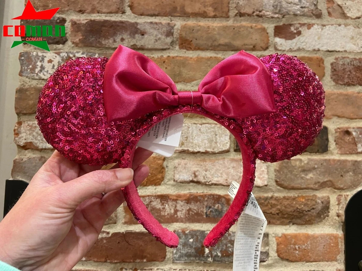 Disney Parks Orchid Headband Ears Bow Magenta Hot Pink Minnie Sequin | eBay US