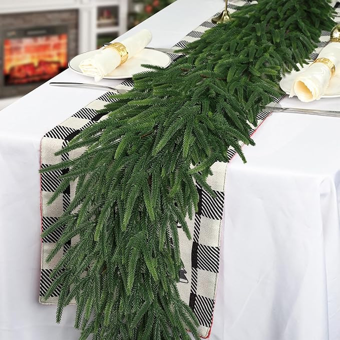 Realistic Christmas Garland Pine Garland Real Touch Green Artificial Greenery Garland Artificial ... | Amazon (US)