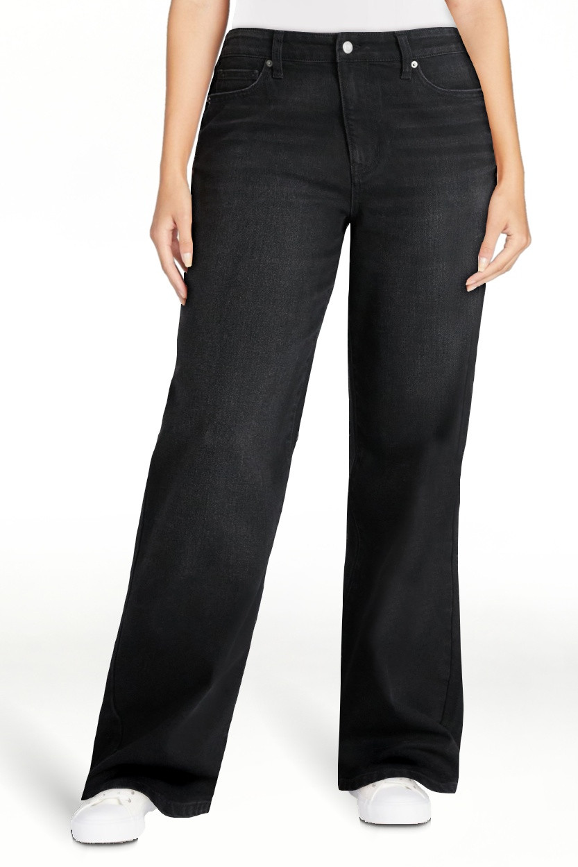 No Boundaries High Rise Baggy Wide Leg Jeans, 34" Inseam, Women’s and Women's Plus | Walmart (US)