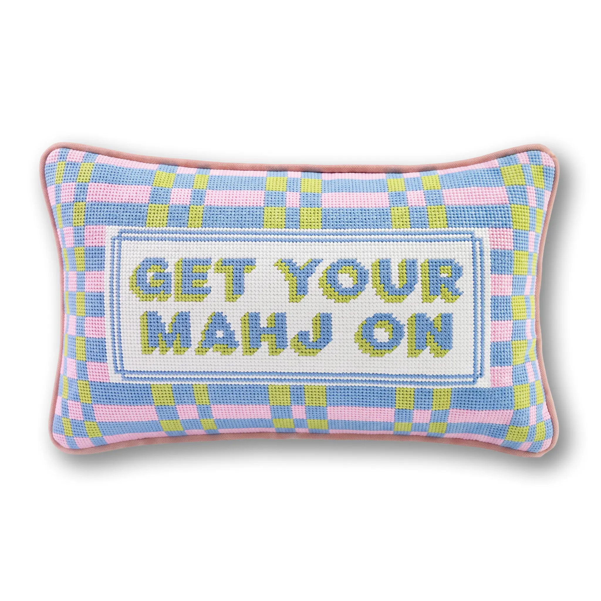 Get Your Mahj On Needlepoint Pillow | Furbish Studio